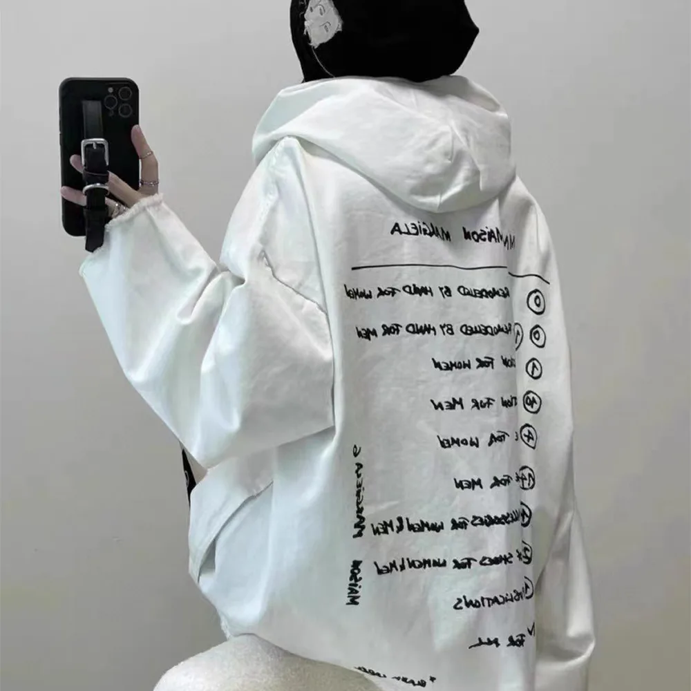 MAISON MARGIELA MM6 Motocross Cotton Oversized Hoodie In White细节2