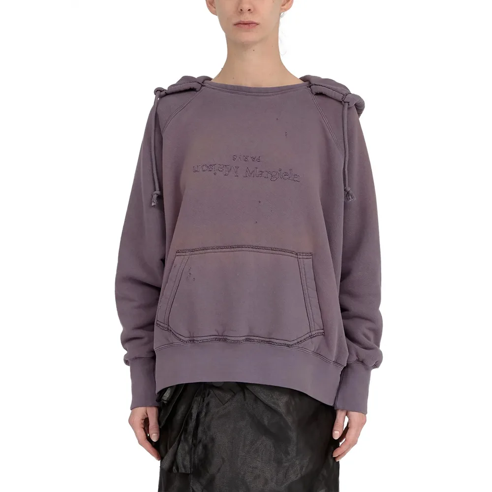 MAISON MARGIELA Reverse logo hooded sweatshirt紫细节1