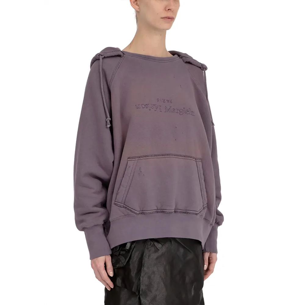 MAISON MARGIELA Reverse logo hooded sweatshirt紫细节2