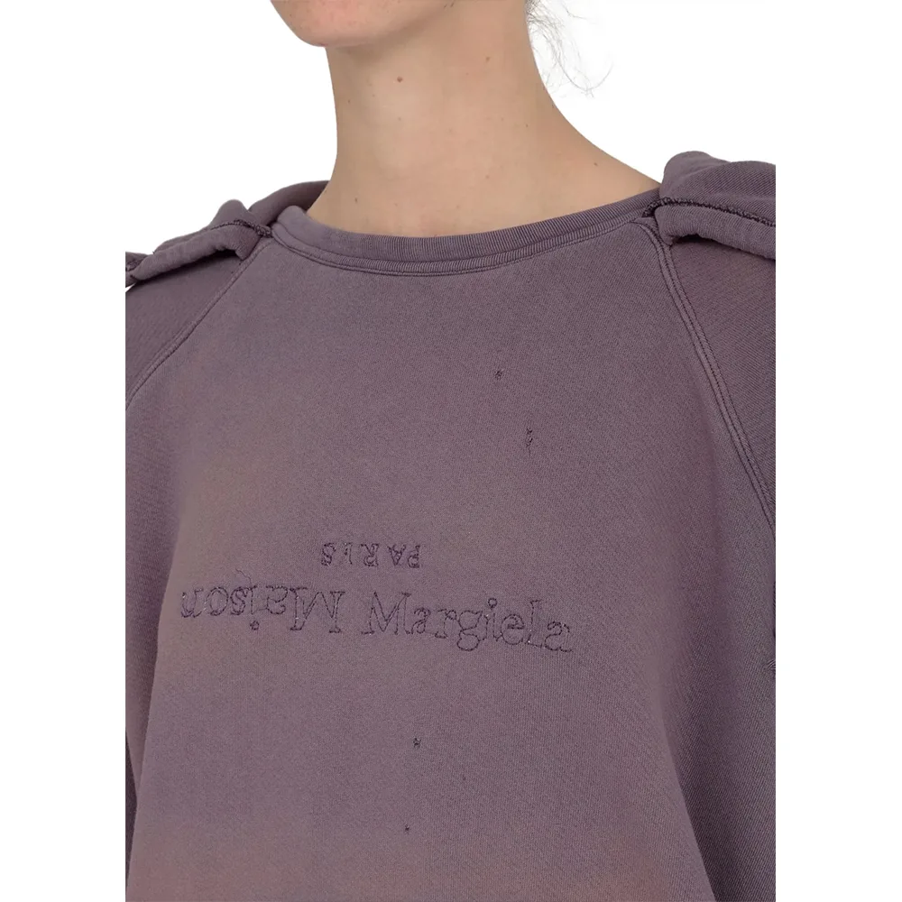 MAISON MARGIELA Reverse logo hooded sweatshirt紫细节4