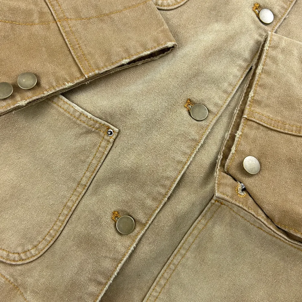 Garment dyed cotton trucker jacket prada barn jacket细节2