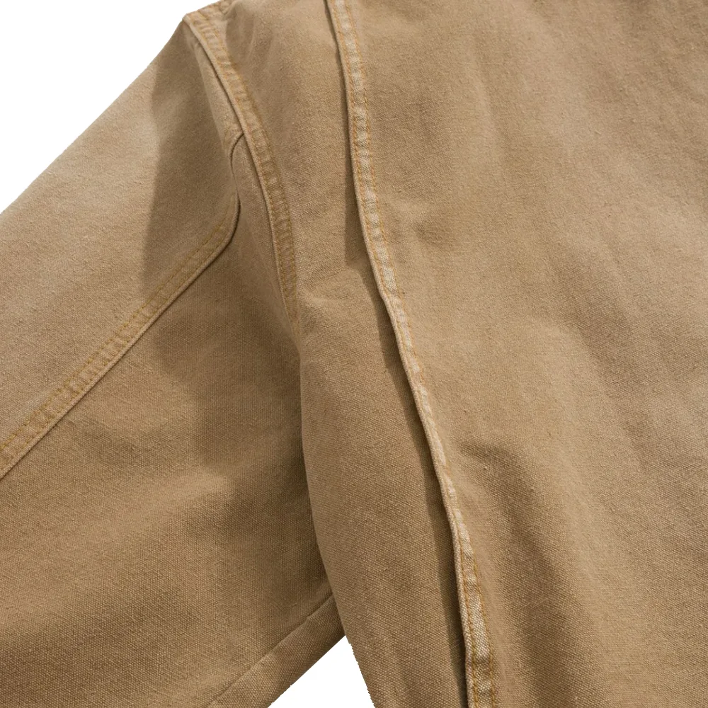 Garment dyed cotton trucker jacket prada barn jacket细节4