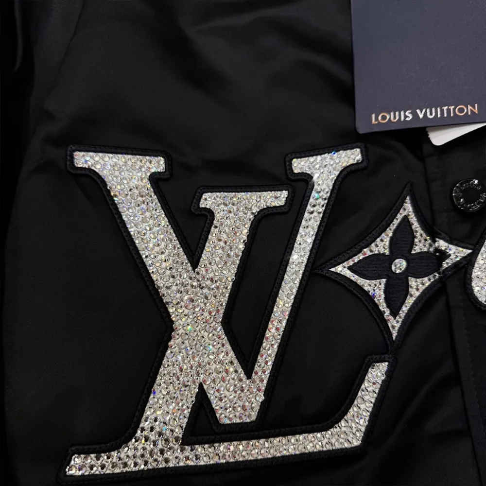 Louis Vuitton Embroidered Nylon Baseball Blouson Black SS24 retro细节1