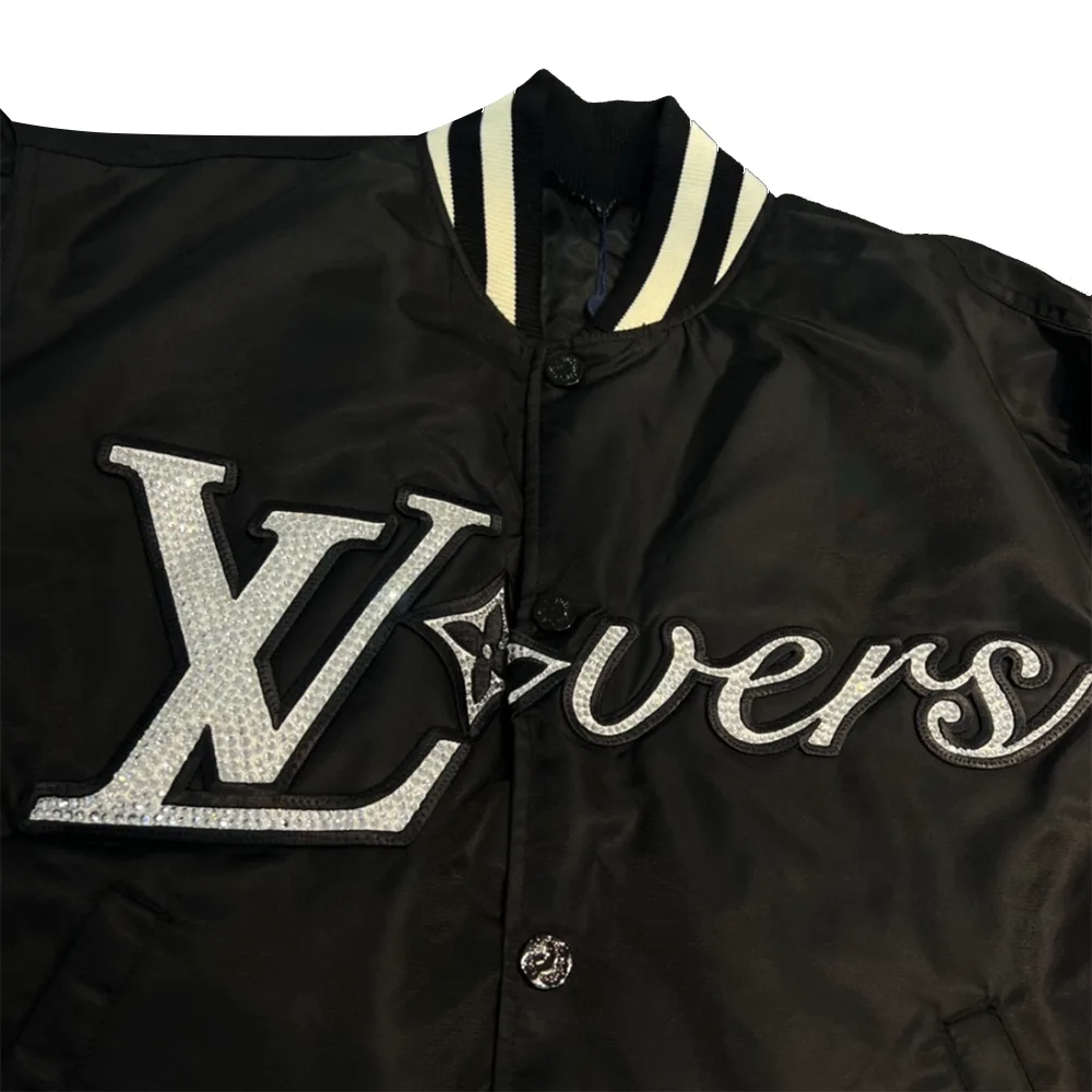 Louis Vuitton Embroidered Nylon Baseball Blouson Black SS24 retro细节2