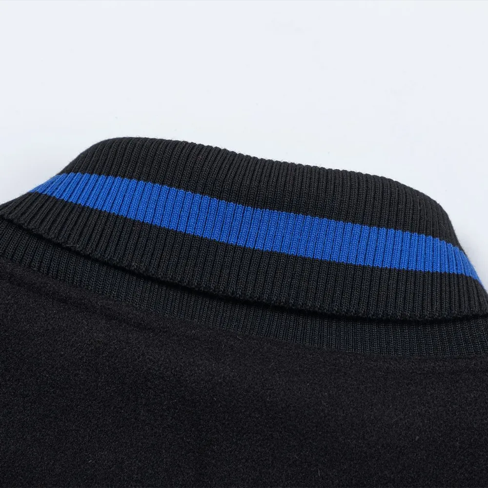 Off White Patch Detail Bomber Jacket BlackBlue细节6