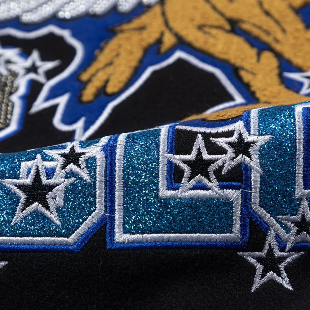 Off White Patch Detail Bomber Jacket BlackBlue细节8