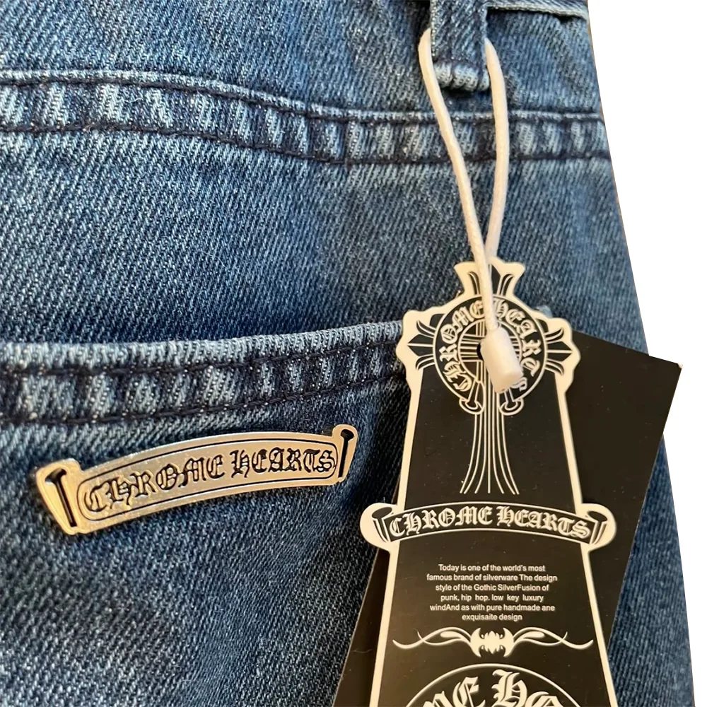 细Chrome Hearts Fleur Knee Cross Patch Jeans节4