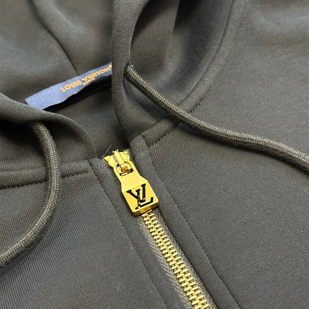 Embroidered Zipped Jersey Hoodie细节1