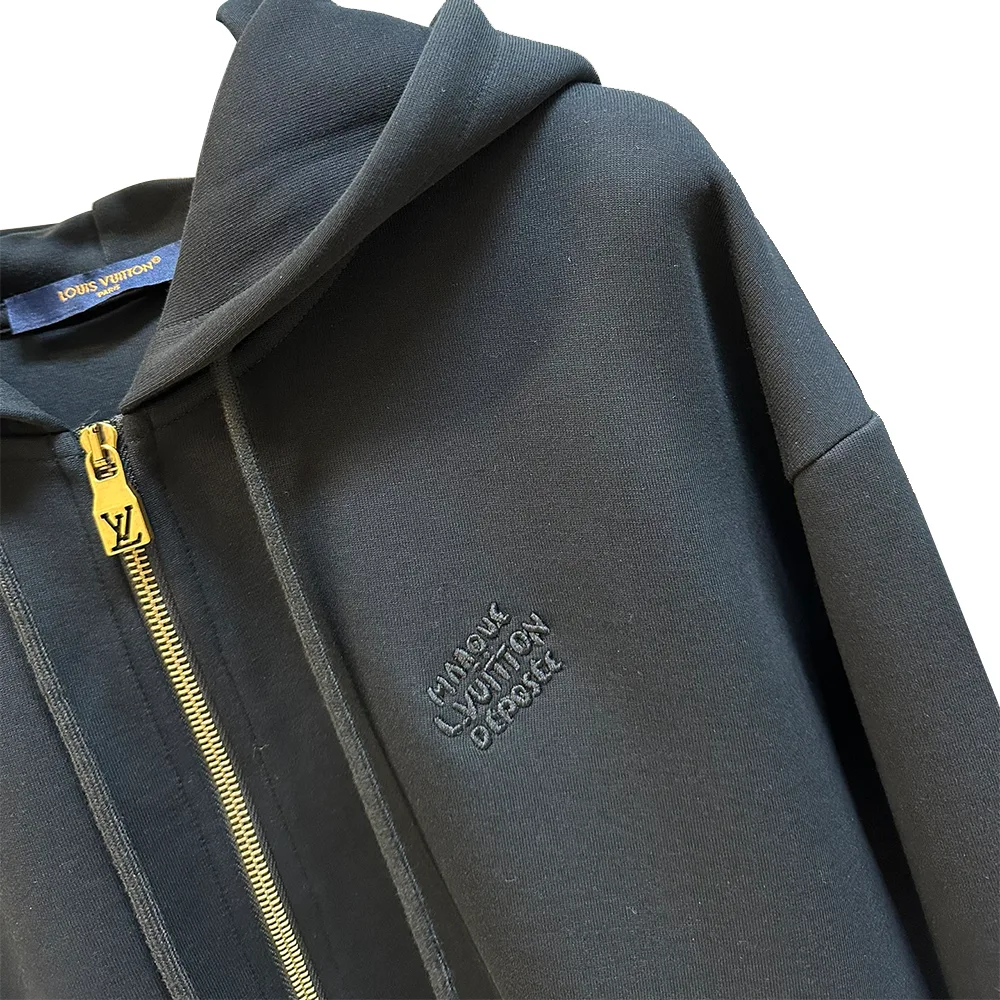 Embroidered Zipped Jersey Hoodie细节5