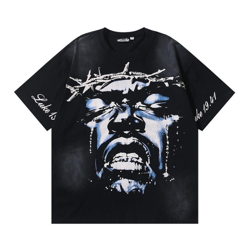Hellstar Jesus Wept T Shirt Blac