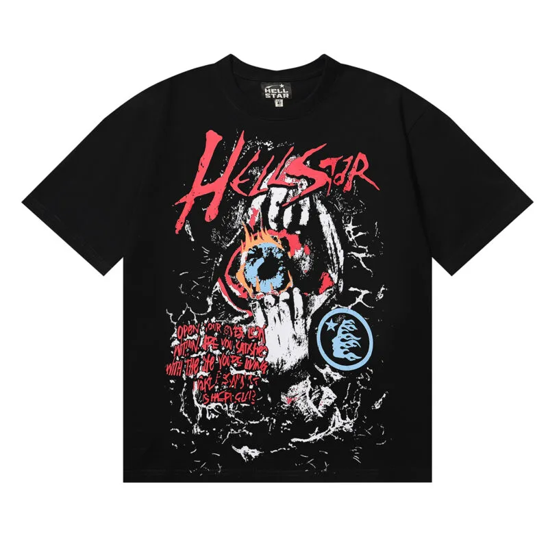 Hellstar Retro All Over Print Crew Neck T Shirt 1