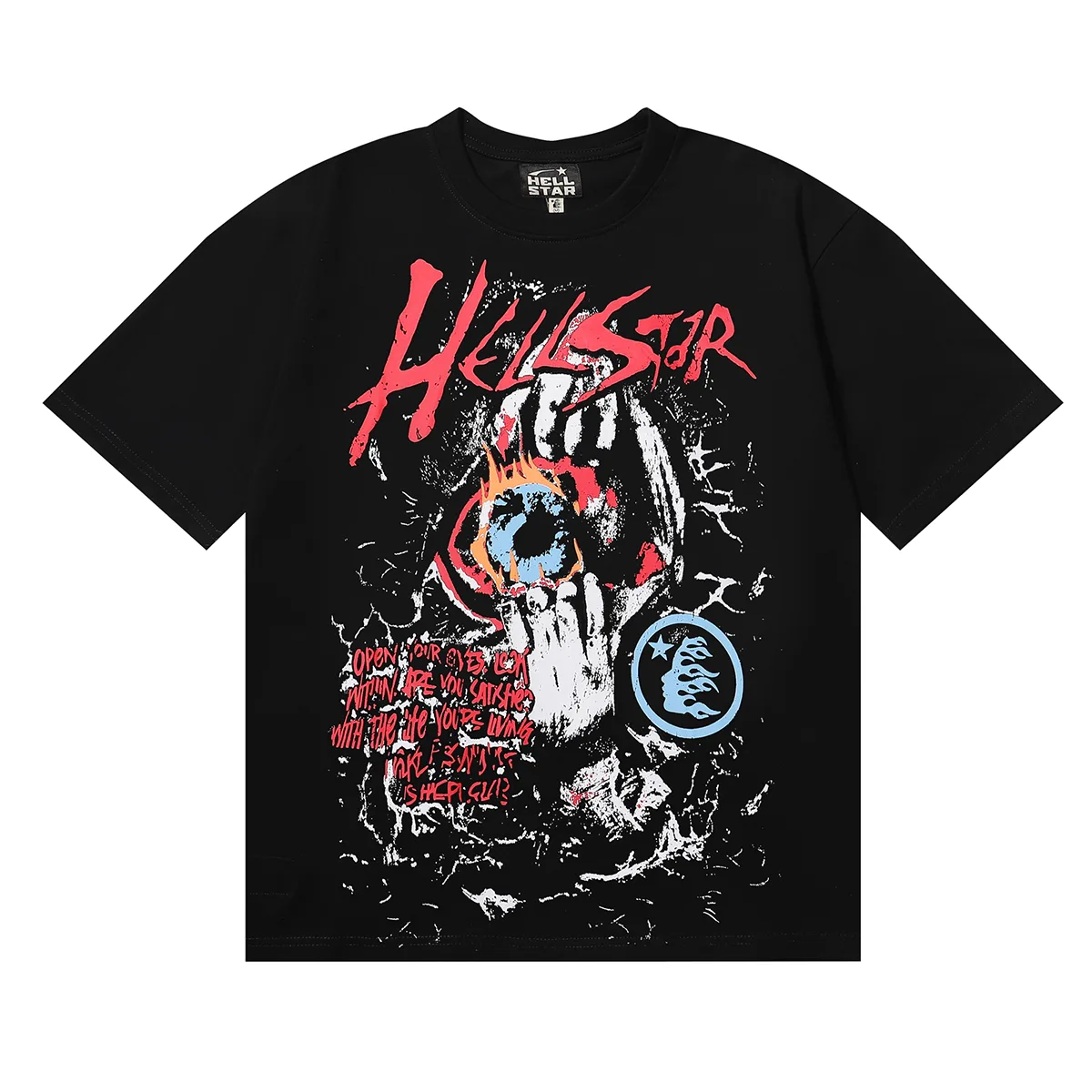 Hellstar Retro All Over Print Crew Neck T Shirt 1